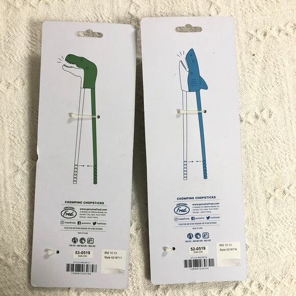 Fred Munch Time Chomping Chopsticks Bundle Shark & Dino Kids Utensils NWT Gift - Picture 6 of 7
